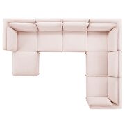 7-piece performance velvet sectional sofa in pink by Modway additional picture 9