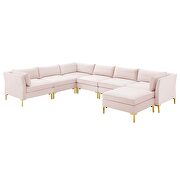 7-piece performance velvet sectional sofa in pink by Modway additional picture 10