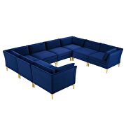 8-piece performance velvet sectional sofa in navy by Modway additional picture 10
