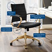 Mid back performance velvet office chair in black by Modway additional picture 2