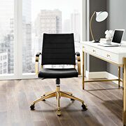 Mid back performance velvet office chair in black by Modway additional picture 3