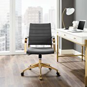 Mid back performance velvet office chair in gray by Modway additional picture 3