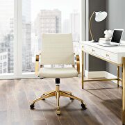Mid back performance velvet office chair in ivory by Modway additional picture 3
