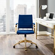Mid back performance velvet office chair in navy by Modway additional picture 3