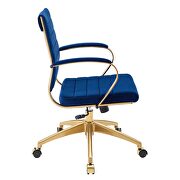 Mid back performance velvet office chair in navy by Modway additional picture 8