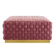 Square performance velvet ottoman in dusty rose additional photo 4 of 6
