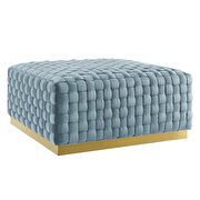 Square performance velvet ottoman in light blue by Modway additional picture 2