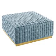 Square performance velvet ottoman in light blue by Modway additional picture 3