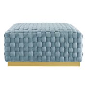 Square performance velvet ottoman in light blue by Modway additional picture 4