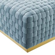 Square performance velvet ottoman in light blue by Modway additional picture 5