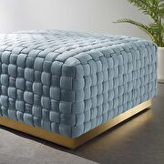 Square performance velvet ottoman in light blue by Modway additional picture 6