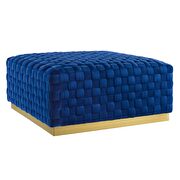 Square performance velvet ottoman in navy by Modway additional picture 2