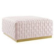Square performance velvet ottoman in pink by Modway additional picture 2