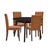 5 piece faux leather dining set in cappuccino tan by Modway additional picture 9