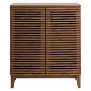 Walnut finish smooth walnut grain laminate bar cabinet by Modway additional picture 4