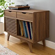 Walnut finish vinyl record display stand by Modway additional picture 2