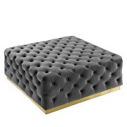 Tufted performance velvet square ottoman in gray by Modway additional picture 2