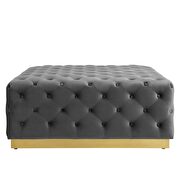 Tufted performance velvet square ottoman in gray by Modway additional picture 3