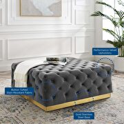 Tufted performance velvet square ottoman in gray by Modway additional picture 7
