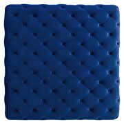 Tufted performance velvet square ottoman in navy additional photo 4 of 6