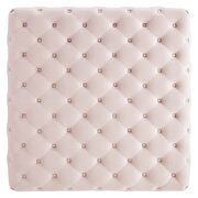 Tufted performance velvet square ottoman in pink additional photo 4 of 6