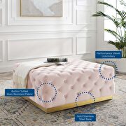 Tufted performance velvet square ottoman in pink by Modway additional picture 7