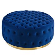 Tufted performance velvet round ottoman in navy by Modway additional picture 2