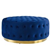 Tufted performance velvet round ottoman in navy by Modway additional picture 3
