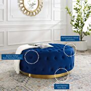 Tufted performance velvet round ottoman in navy by Modway additional picture 7