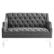 Tufted performance velvet loveseat in gray by Modway additional picture 7