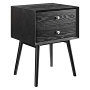 Wood nightstand with usb ports in black by Modway additional picture 5