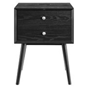 Wood nightstand with usb ports in black by Modway additional picture 7