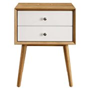 Wood nightstand with usb ports in natural white by Modway additional picture 7