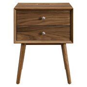 Wood nightstand with usb ports in walnut by Modway additional picture 7
