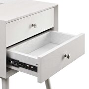 Wood nightstand with usb ports in white by Modway additional picture 4