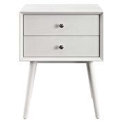Wood nightstand with usb ports in white by Modway additional picture 7