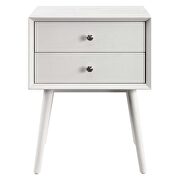 Wood nightstand with usb ports in white by Modway additional picture 7