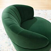 Tufted performance velvet swivel chair in emerald additional photo 2 of 7