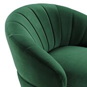 Tufted performance velvet swivel chair in emerald additional photo 3 of 7