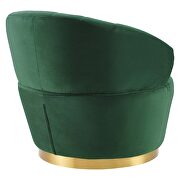 Tufted performance velvet swivel chair in emerald additional photo 4 of 7