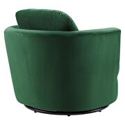 Performance velvet swivel armchair in emerald additional photo 4 of 7