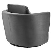 Performance velvet swivel armchair in gray additional photo 4 of 7