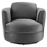Performance velvet swivel armchair in gray by Modway additional picture 8