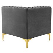 Channel tufted performance velvet loveseat in gray additional photo 4 of 6