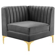 Channel tufted performance velvet loveseat in gray additional photo 5 of 6