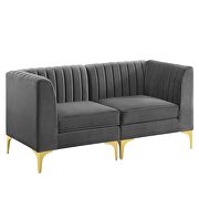 Channel tufted performance velvet loveseat in gray by Modway additional picture 7