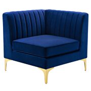 Channel tufted performance velvet loveseat in navy additional photo 5 of 6