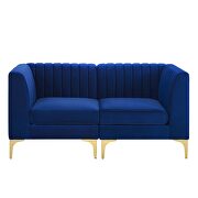 Channel tufted performance velvet loveseat in navy by Modway additional picture 6
