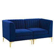 Channel tufted performance velvet loveseat in navy by Modway additional picture 7