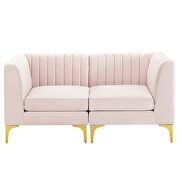 Channel tufted performance velvet loveseat in pink by Modway additional picture 6